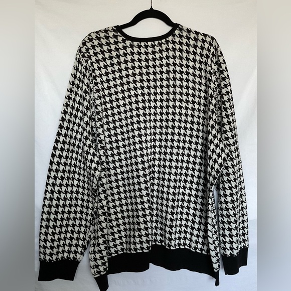 Jessica London Black and White Houndstooth Cardigan - Picture 2 of 6